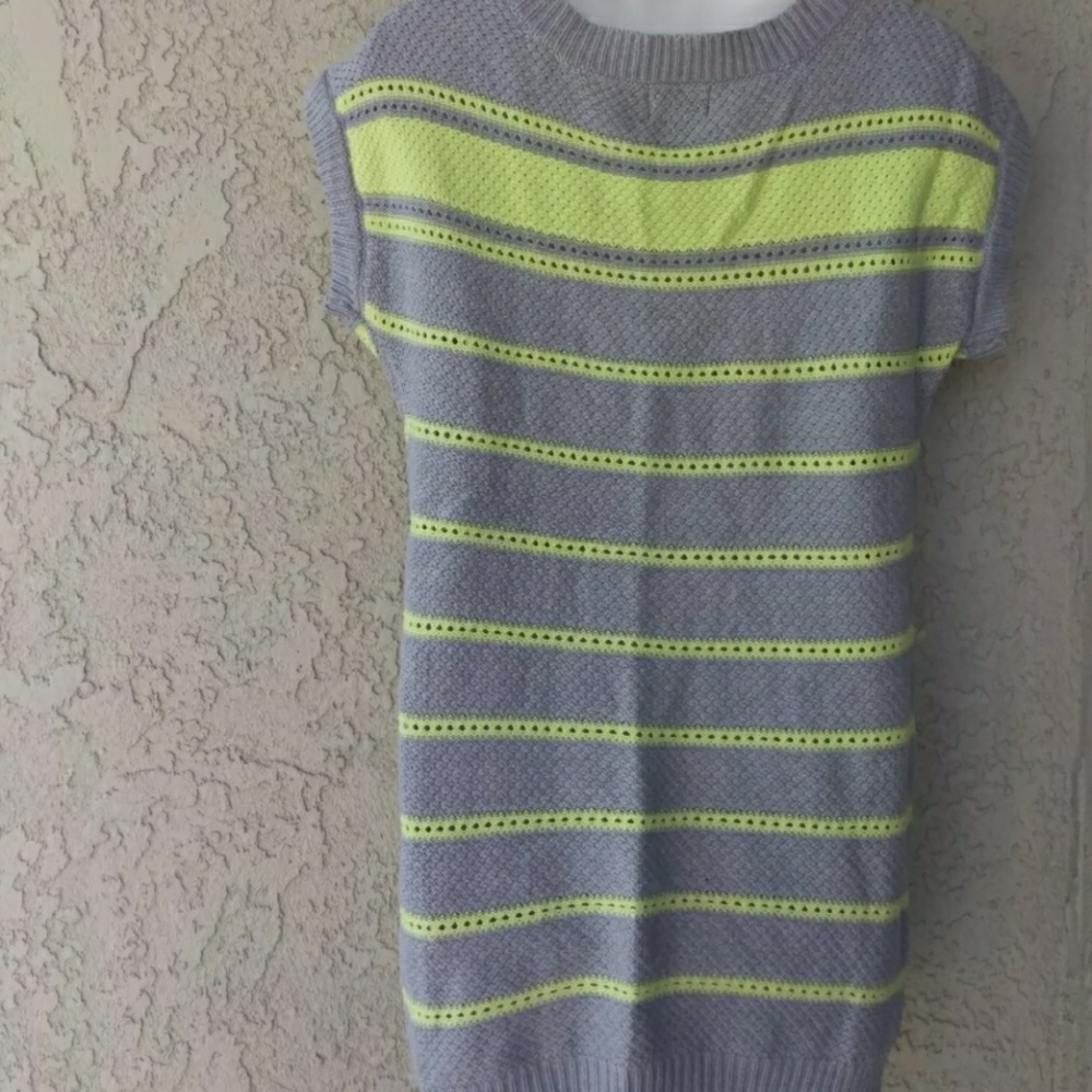 a.n.a gray & yellow striped knit sweater - Picture 2 of 8